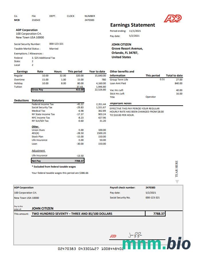 USA ACE wyciąg bankowy szablon Worda i PDF